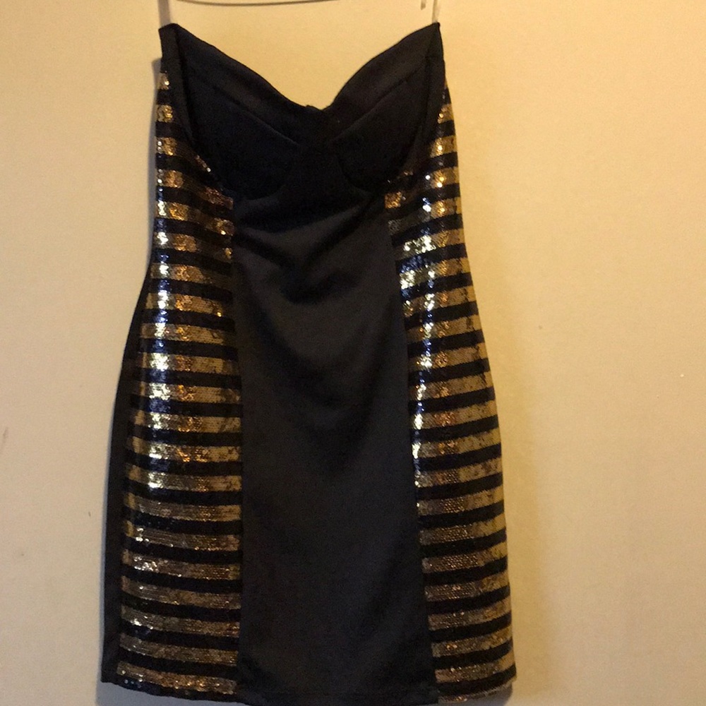 Black and golden glitter maxi dress
